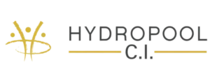 Logo firmy Hydropool z napisem i symbolem