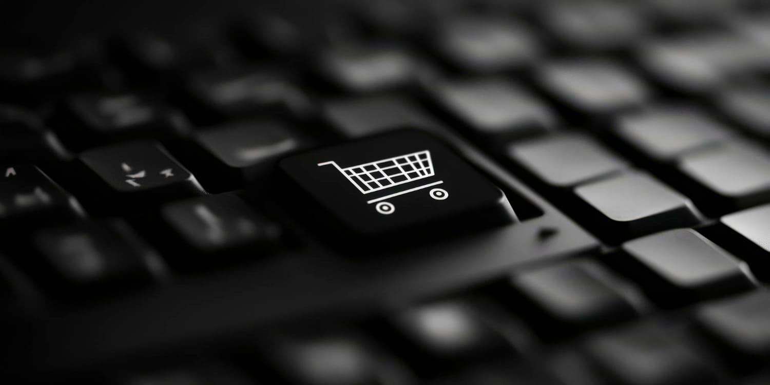 czarna klawiatura z przyciskiem wózka sklepowego